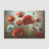 Kardinaalrode Klaproos Dans Decoupage Tissuepapier (Voorkant)