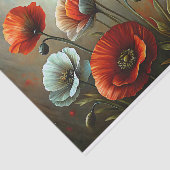 Kardinaalrode Klaproos Dans Decoupage Tissuepapier (Detail)