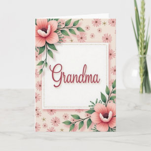 Kardinaalrode Oma Bloemenkaart Kaart
