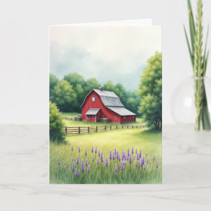 Kardinaalrode Schuur Vaderdag Kunstkaart Kaart