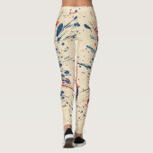 Kardinaalrode stripbocexplosie snelheidslijn leggings (Achterkant)