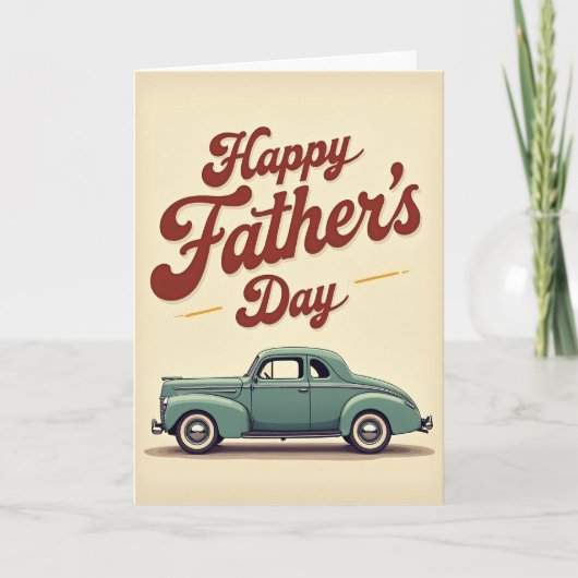 Kardinaalrode vadersdag autocard kaart (Voorkant)