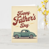 Kardinaalrode vadersdag autocard kaart (Gele Bloem)
