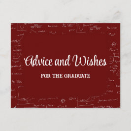 Kardinaalrode wiskunde afstudeerfeest advies voor informatiekaartje