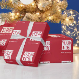kardinaalrood - aangepast logo cadeaupapier