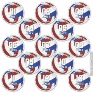 kardinaalrood blauwe volleybalstickers voor 13 atl sticker