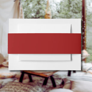 Kardinaalrood Effen Kleur   Klassiek   Elegant Uitnodigingen Wikkel