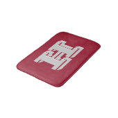 Kardinaalrood en wit monogram in varsity-lettersti badmat (Gekanteld)