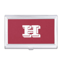 Kardinaalrood en wit varsity-letterblokmonogram