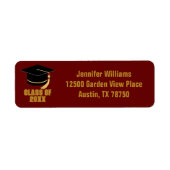 Kardinaalrood Goud 2023 Afstudeer Retouradres Etiket (Voorkant)