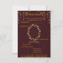 Kardinaalrood Gouden RSVP-kaart