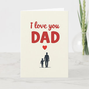 Kardinaalrood Ik Hou van Jou Papa Kaart