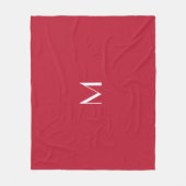 Kardinaalrood met monogram fleece deken (Voorkant)