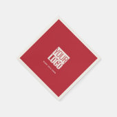 kardinaalrood met uw logo servet (Hoek)