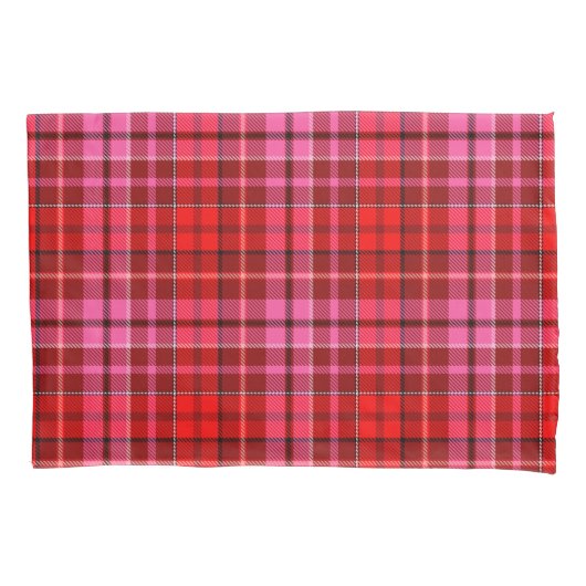 Kardinaalrood Roze Geruite Tartan Design  Kussensloop (Voorkant)