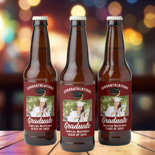 Kardinaalrood Witte Afstudeerfoto 2026 Afstudeerfe Bier Etiket