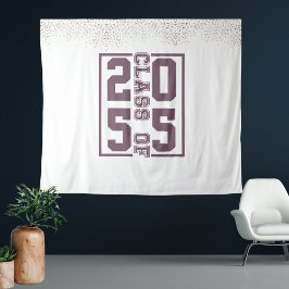 Kardinaalrood Zilver Afstudeerklas Sport Typograph Wandkleed