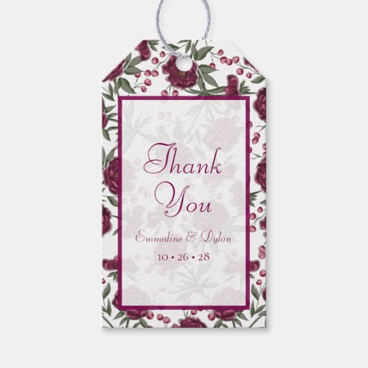 Kardinaalroos Huwelijk Cadeaulabel (Voorkant)