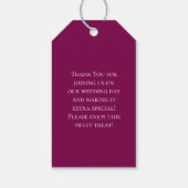 Kardinaalroze Huwelijk Cadeaulabel (Achterkant)