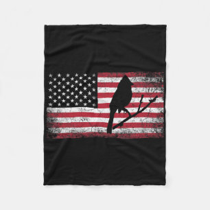 Kardinaalvogel 4 juli Amerikaanse vlag Amerika Pa Fleece Deken