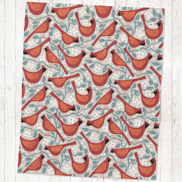Kardinaalvogel Amerikaanse Dogwood Bloem Blokprint Fleece Deken