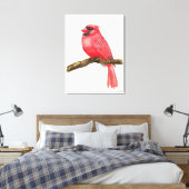 Kardinaalvogel aquarel canvas afdruk (Insitu (Slaapkamer))