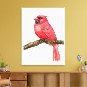 Kardinaalvogel aquarel canvas afdruk (Insitu (Woonkamer))