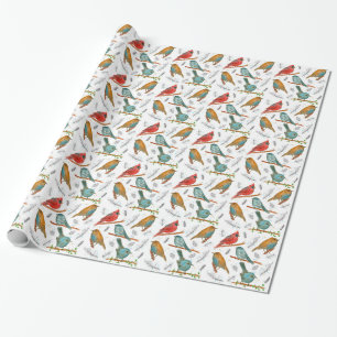 Kardinaalvogel Blauwe vogels Mees Muggenvanger Cadeaupapier