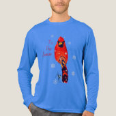 Kardinaalvogel in sneeuwval Tri-Blend shirt (Voorkant volledig)