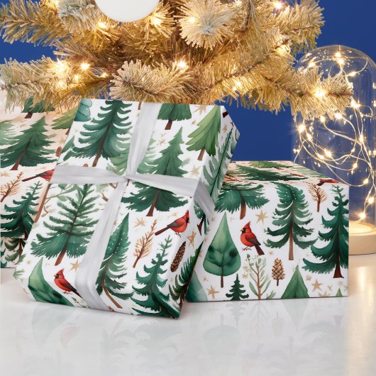 Kardinaalvogel Kerstmis Vogel Vakantie Cadeaupapier (Feestdagen)