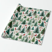 Kardinaalvogel Kerstmis Vogel Vakantie Cadeaupapier (Uitgerold)