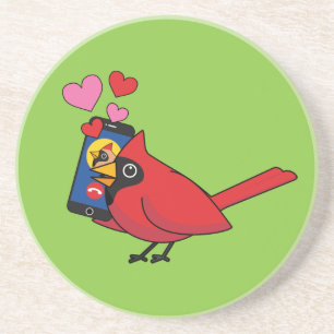 Kardinaalvogel Liefde Paringsoproepen Zandsteen Onderzetter