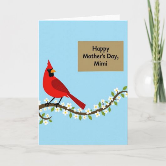 Kardinaalvogel Moederdag Wenskaart Kaart (Voorkant)