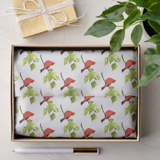 Kardinaalvogel Rood Tissuepapier (Geschenk)