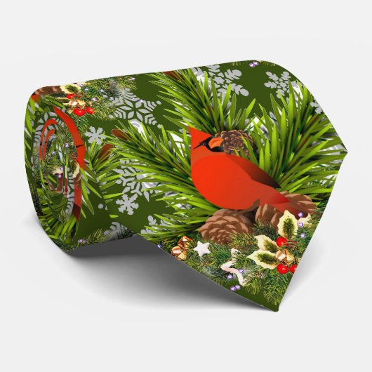 Kardinaalvogel Wintergroenheid Necksjaal Stropdas (Opgerold)