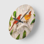 Kardinaalvogels schilderen ronde klok (Hoek)