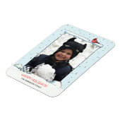 Kardinale kerstkaart, Cartoon Kardinale foto Magneet (Linkerzijde)