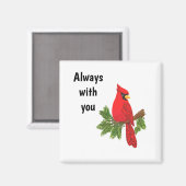 Kardinale magneet, altijd bij je, vogel, sympathie magneet (Voorkant / Achterkant)