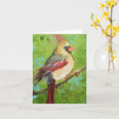 kardinale notecard kaart (Gele Bloem)