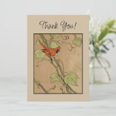  kardinale rode vogel op een filiaal Dank je Kaart (Staand voorkant)