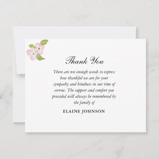 Kardinale sympathie begrafenis foto bedankkaart (Achterkant)