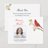 Kardinale sympathie begrafenis foto bedankkaart (Voorkant / Achterkant)