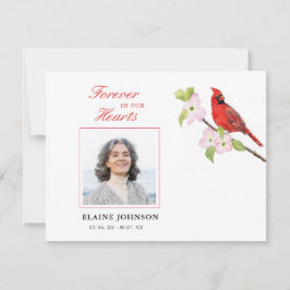 Kardinale sympathie begrafenis foto bedankkaart