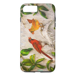 Kardinale vogels geschilderd Case-Mate iPhone case