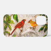 Kardinale vogels geschilderd Case-Mate iPhone case (Achterkant (horizontaal))
