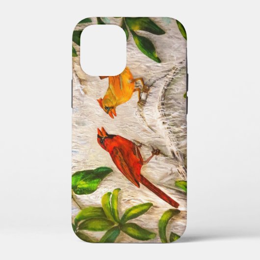 Kardinale vogels geschilderd Case-Mate iPhone case (Achterkant)