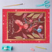 Kardinale vogels op de kerstboom aanpassen tissuepapier (Craft)