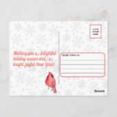 Kardinale vogels op kerstavond briefkaart (Achterkant)