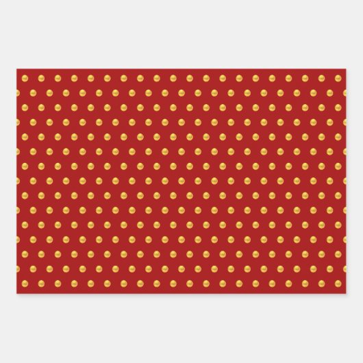 Kardinale vogels, Peony Flowers & Golden Confetti Inpakpapier Vel (Voorkant 3)