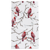 Kardinale vogels, winterkersen en sneeuwpatronen klein cadeauzakje (Achterkant)